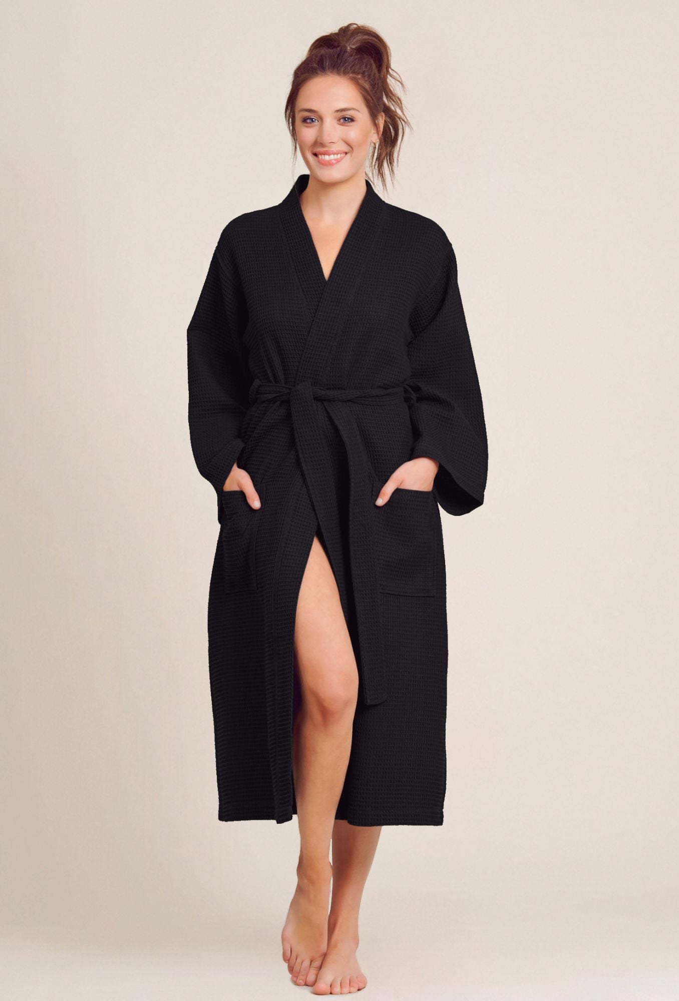 Women's Linen Robe in Dark gray | MagicLinen